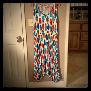 Agnes and Dora dress feather print xl
